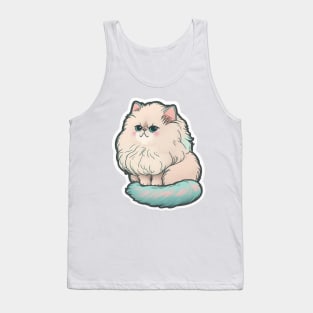 Elegant Persian Cat Sticker for Cat Lovers Tank Top